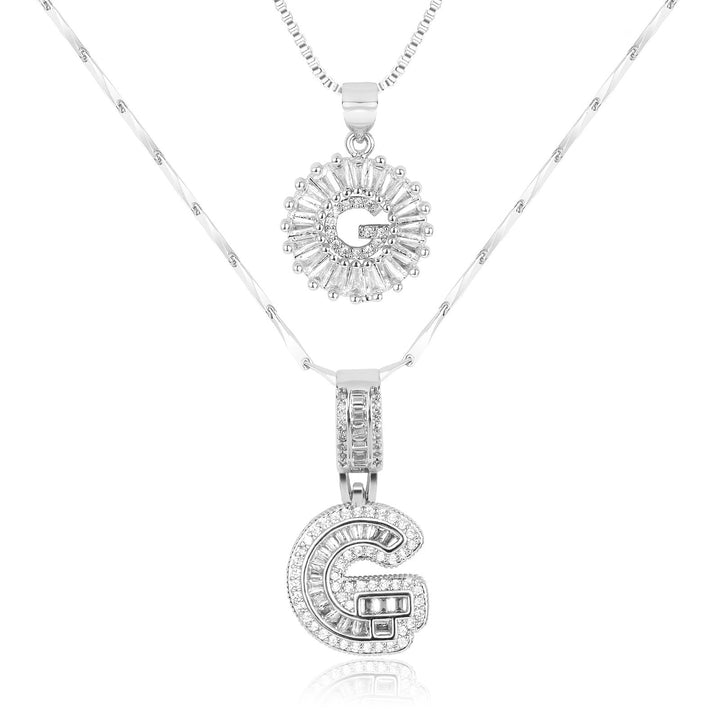 Primrose™ Initial Letter Necklaces with 14k Diamonds (2 pieces)