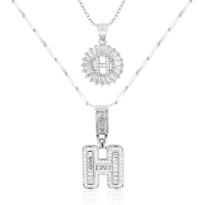 Primrose™ Initial Letter Necklaces with 14k Diamonds (2 pieces)