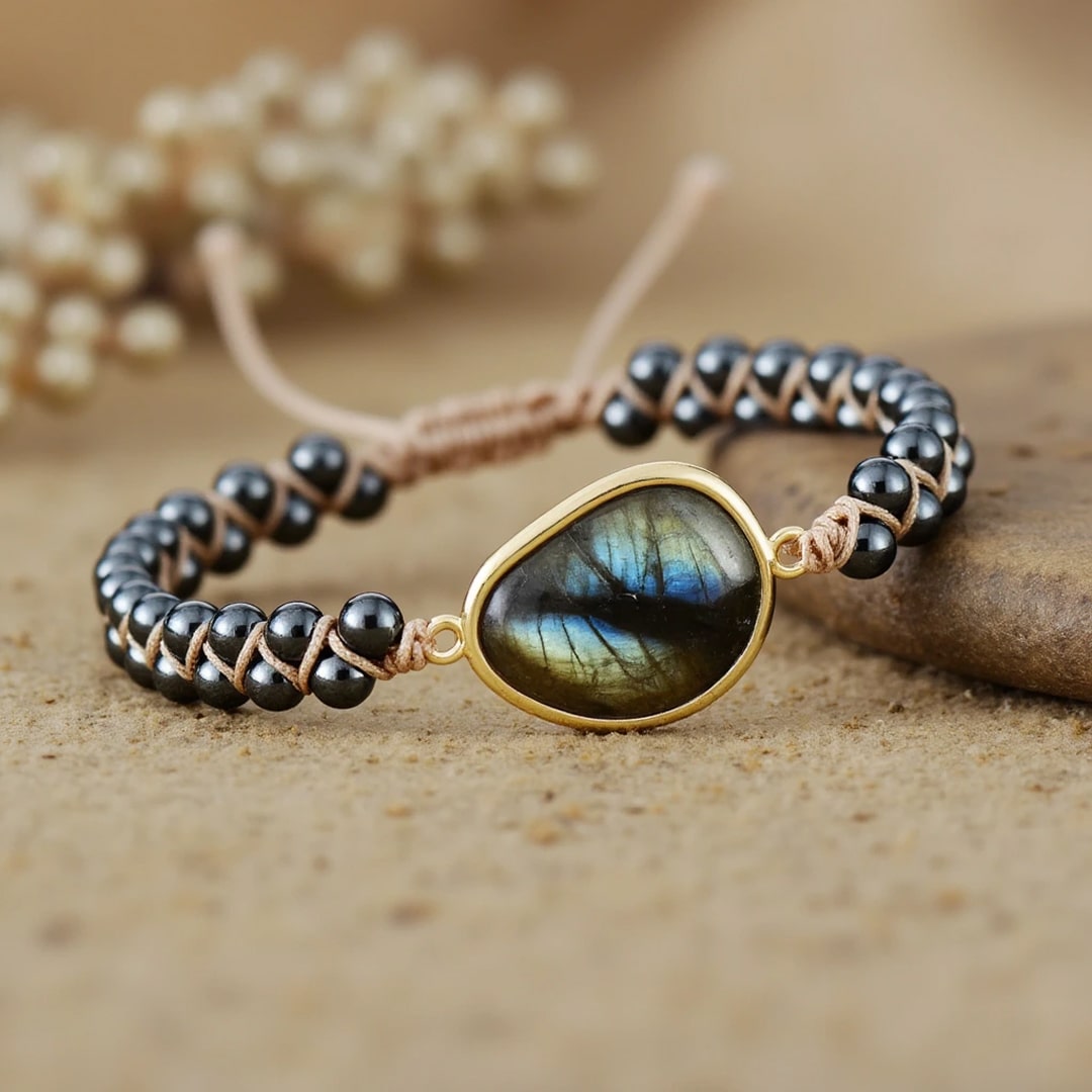 Dree™ Celestial Eye Bracelet with Labradorite and Energetic Hematite