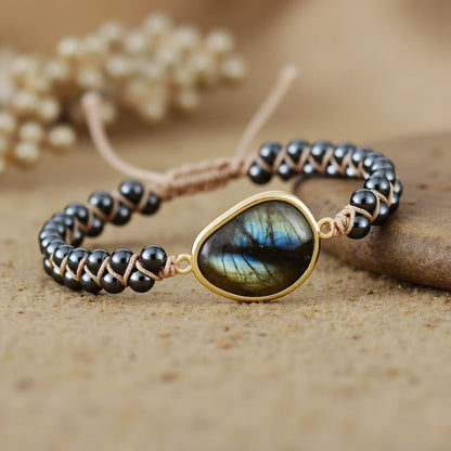 Dree™ Celestial Eye Bracelet with Labradorite and Energetic Hematite