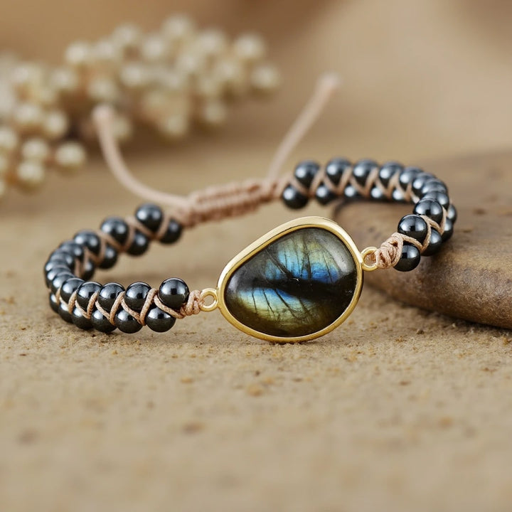 Dree™ Celestial Eye Bracelet with Labradorite and Energetic Hematite