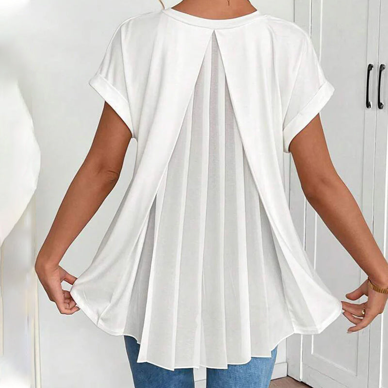Ciela™ Lightweight Pleated Blouse with Flowing Draping