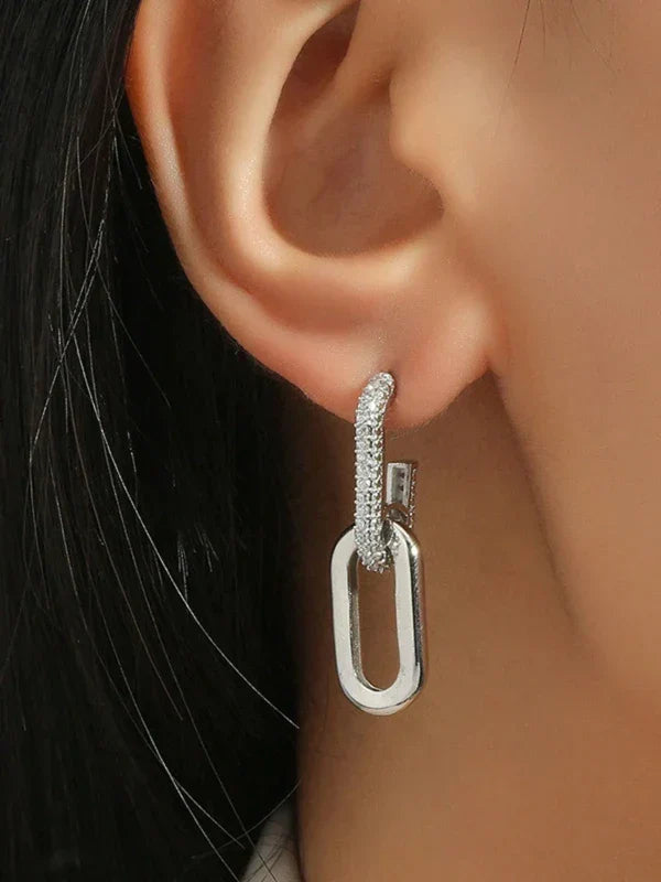 Fallon™ Elegant Chain Earrings with Zirconia Sparkle