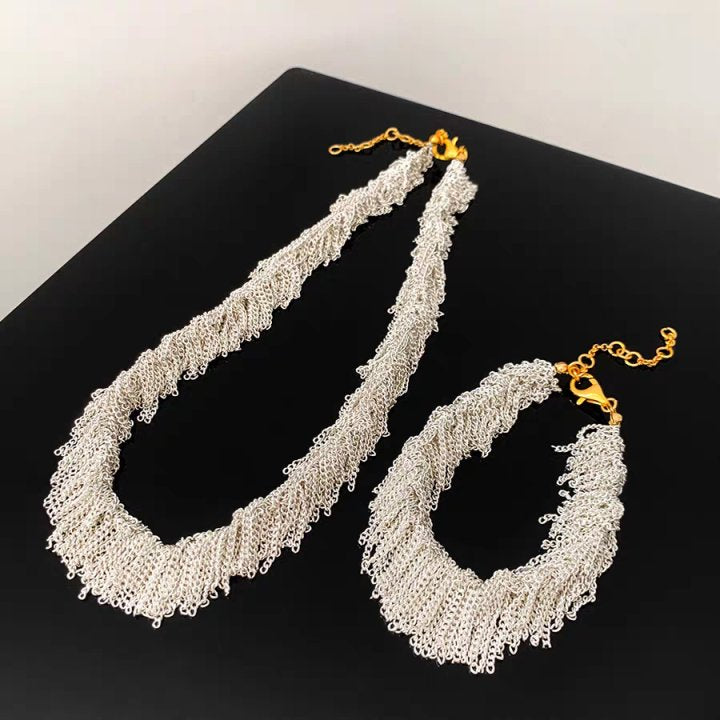 Ursa™ Earrings, Necklace, Bracelet with Cascading Fringe