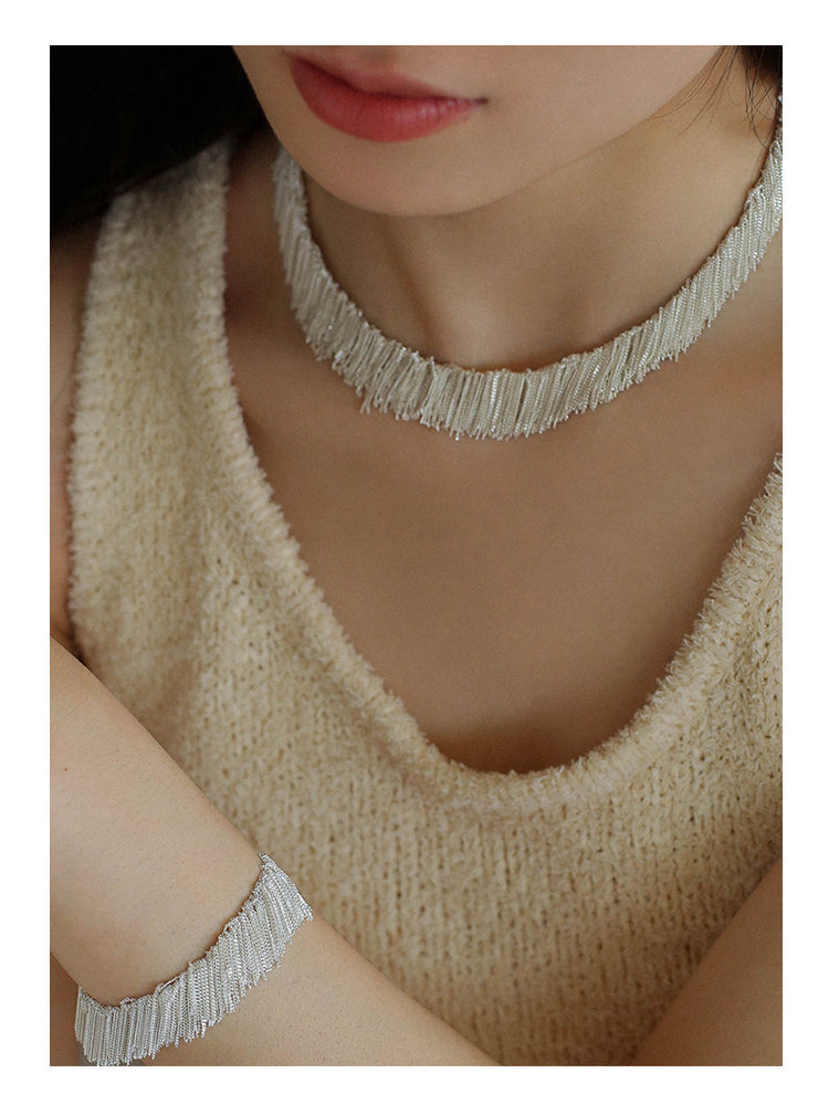 Ursa™ Earrings, Necklace, Bracelet with Cascading Fringe