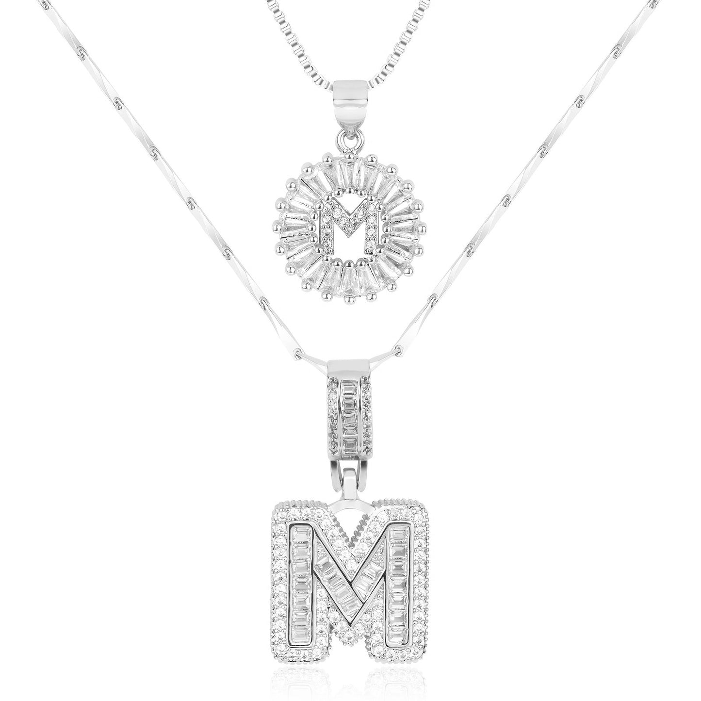 Primrose™ Initial Letter Necklaces with 14k Diamonds (2 pieces)