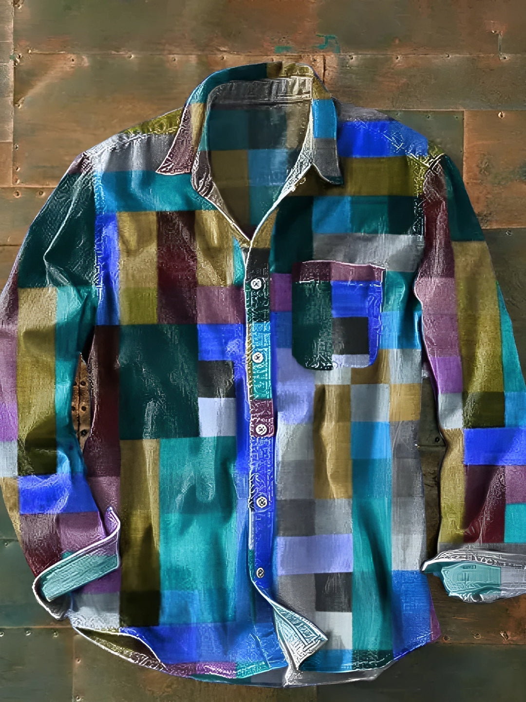 Grant™ Premium Patchwork Shirt – Unique Style and Comfortable Fit.