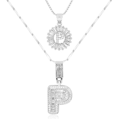 Primrose™ Initial Letter Necklaces with 14k Diamonds (2 pieces)