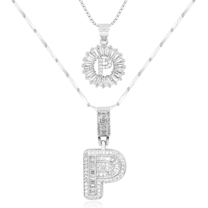 Primrose™ Initial Letter Necklaces with 14k Diamonds (2 pieces)