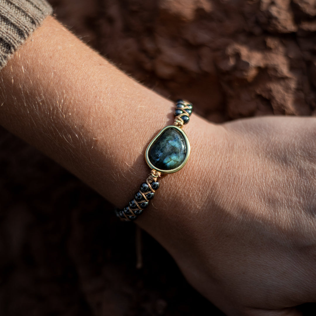 Dree™ Celestial Eye Bracelet with Labradorite and Energetic Hematite