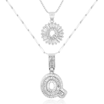Primrose™ Initial Letter Necklaces with 14k Diamonds (2 pieces)