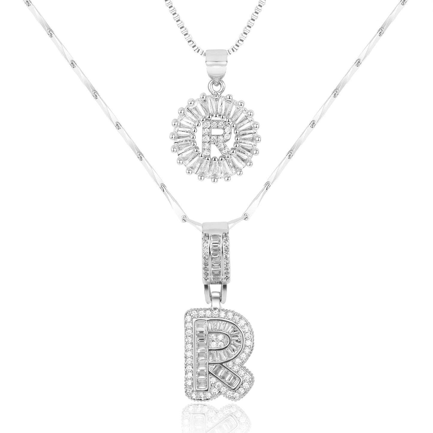Primrose™ Initial Letter Necklaces with 14k Diamonds (2 pieces)