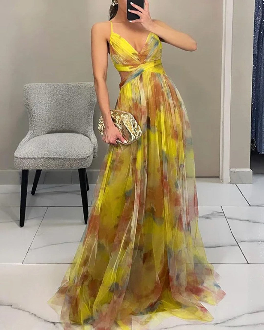 Orelavine™ Maxi Floral Dress Charming Elegant Style