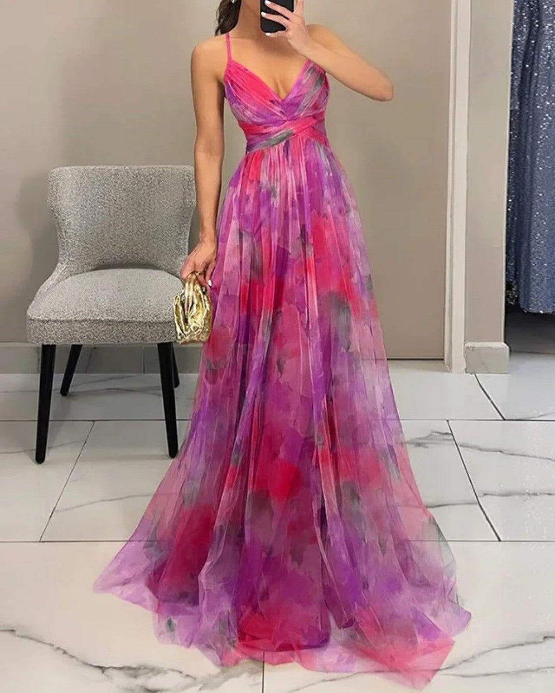 Orelavine™ Maxi Floral Dress Charming Elegant Style