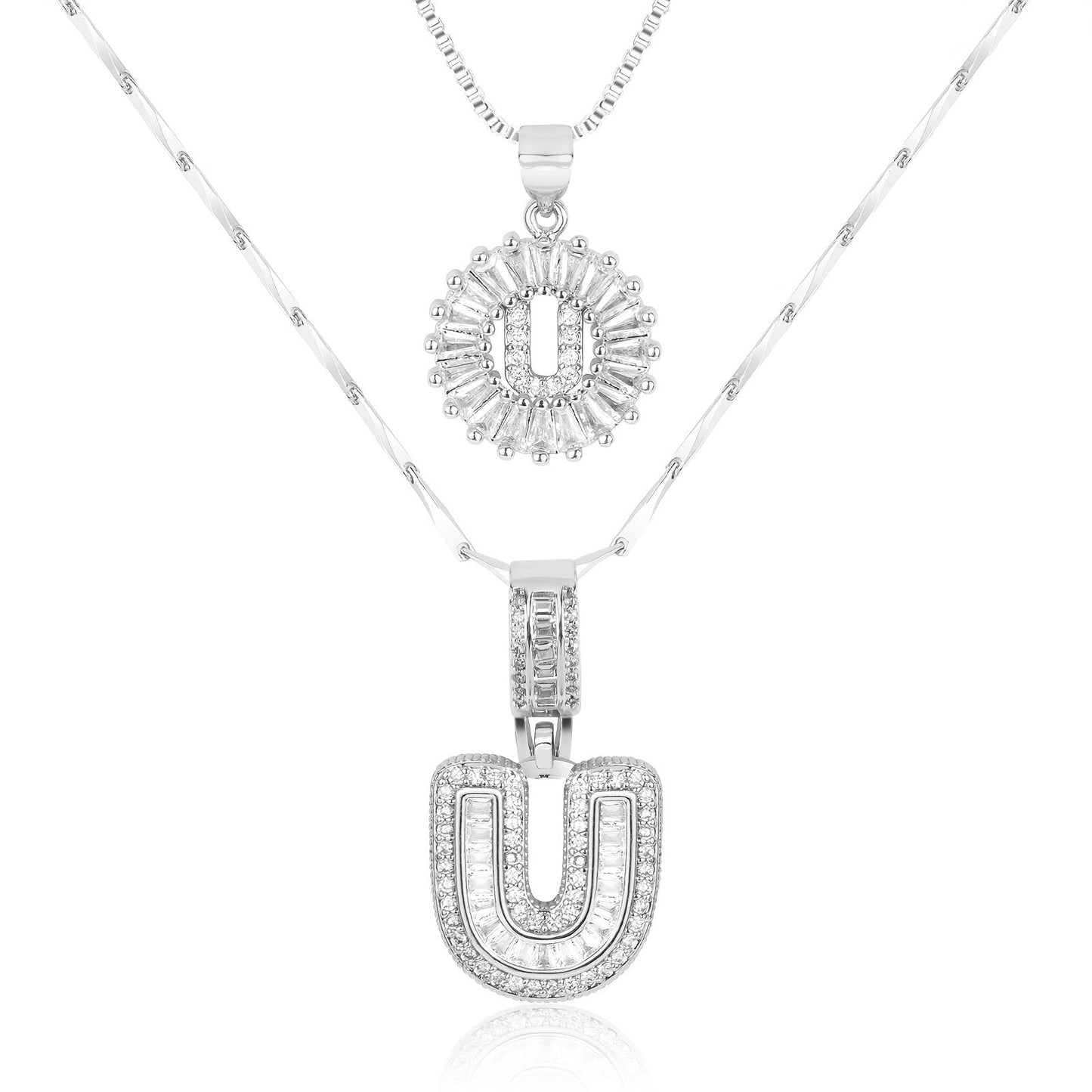 Primrose™ Initial Letter Necklaces with 14k Diamonds (2 pieces)