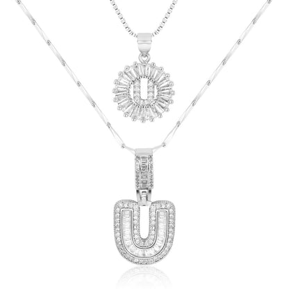 Primrose™ Initial Letter Necklaces with 14k Diamonds (2 pieces)