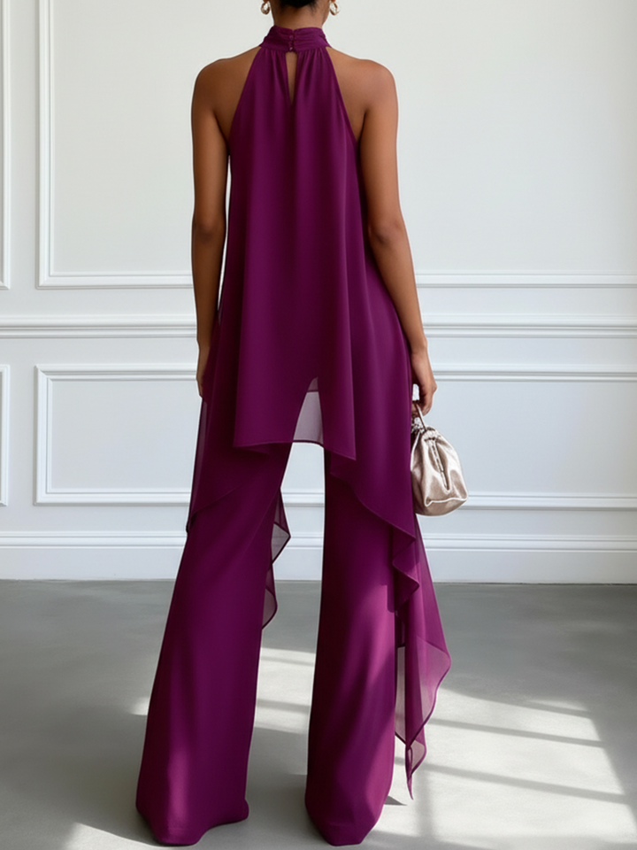 Veda™ Elegant Halter Set with Fluid Pants