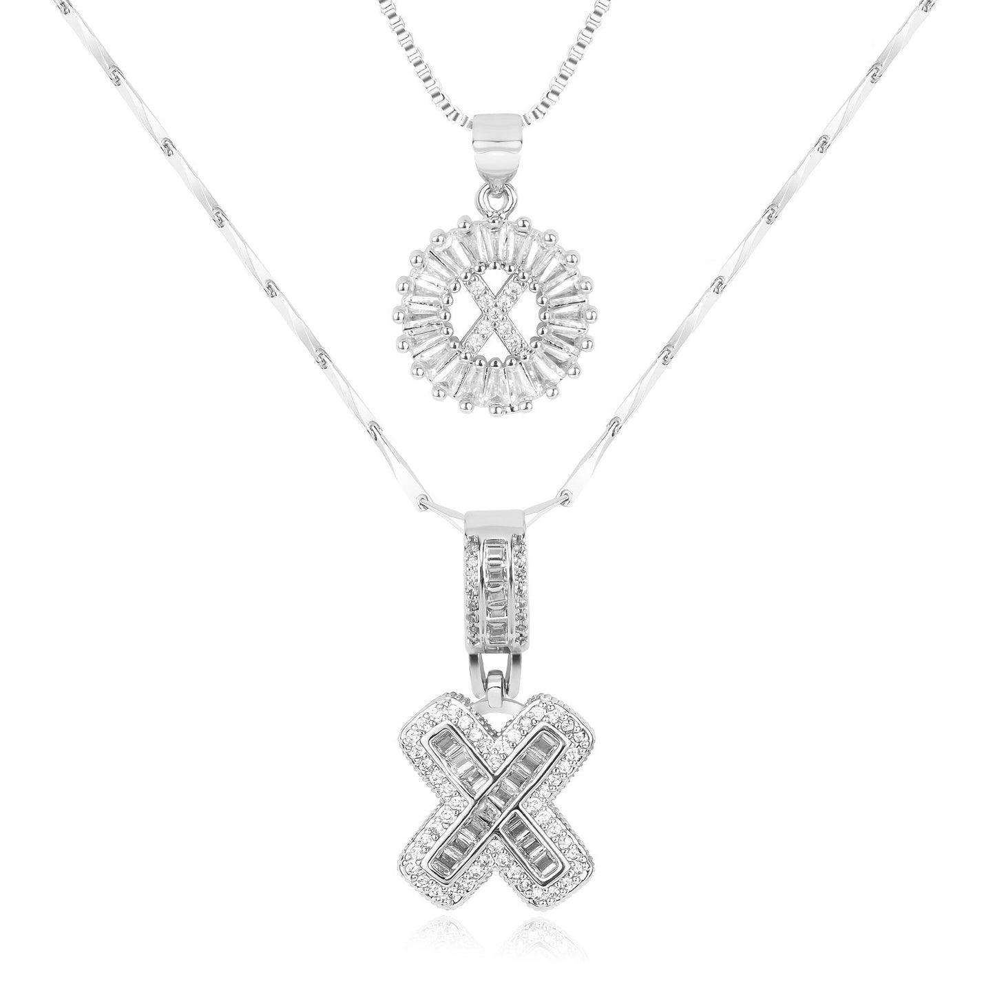 Primrose™ Initial Letter Necklaces with 14k Diamonds (2 pieces)