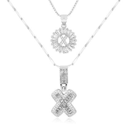 Primrose™ Initial Letter Necklaces with 14k Diamonds (2 pieces)