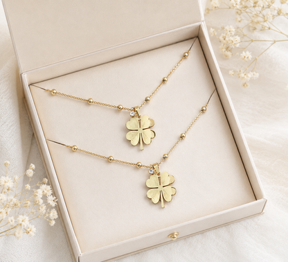 Xyla™ Clover Steel Collar in Elegant Gold Finish
