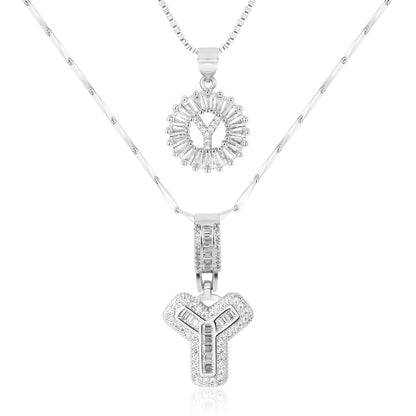 Primrose™ Initial Letter Necklaces with 14k Diamonds (2 pieces)