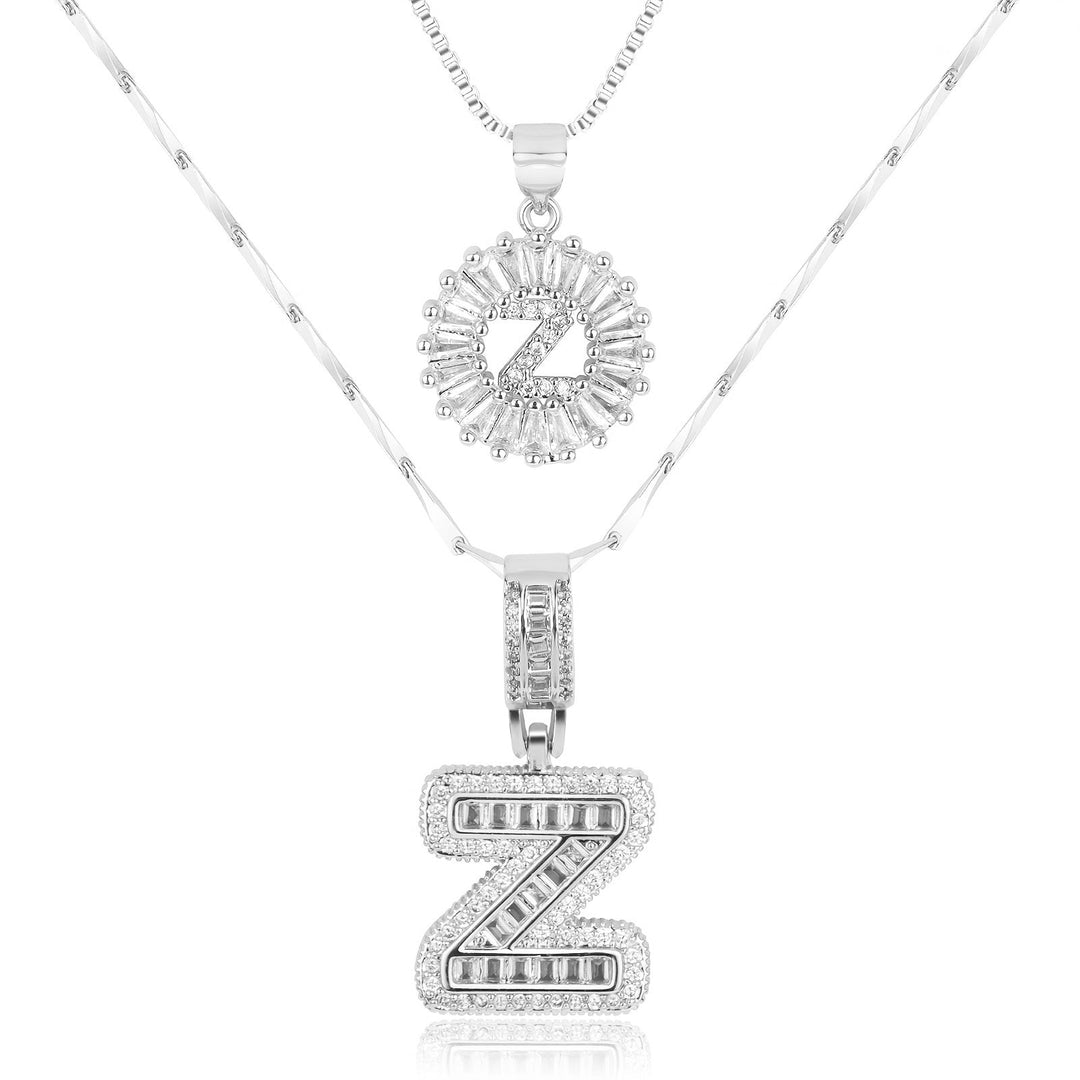 Primrose™ Initial Letter Necklaces with 14k Diamonds (2 pieces)