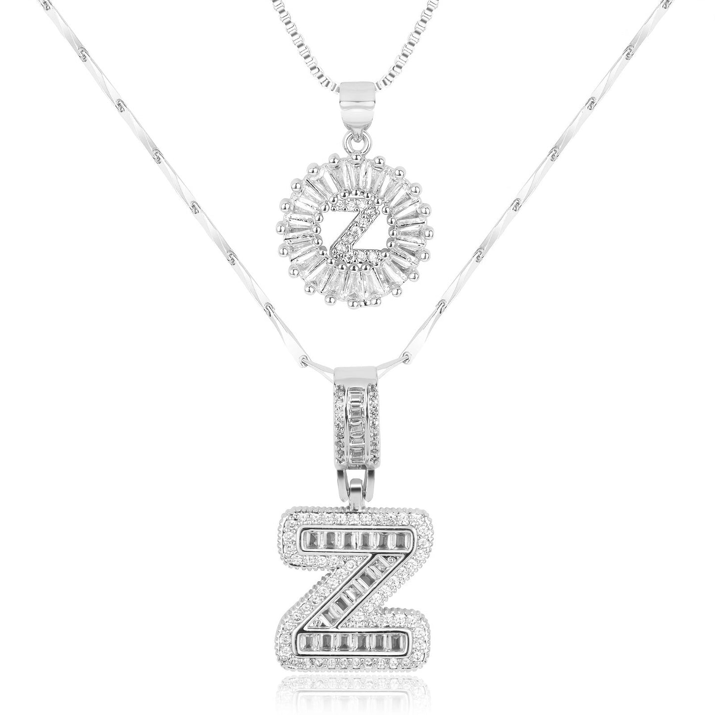 Primrose™ Initial Letter Necklaces with 14k Diamonds (2 pieces)