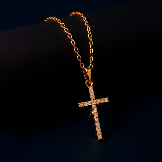 Delphine™ Minimalist Gold Finished Cross Necklace