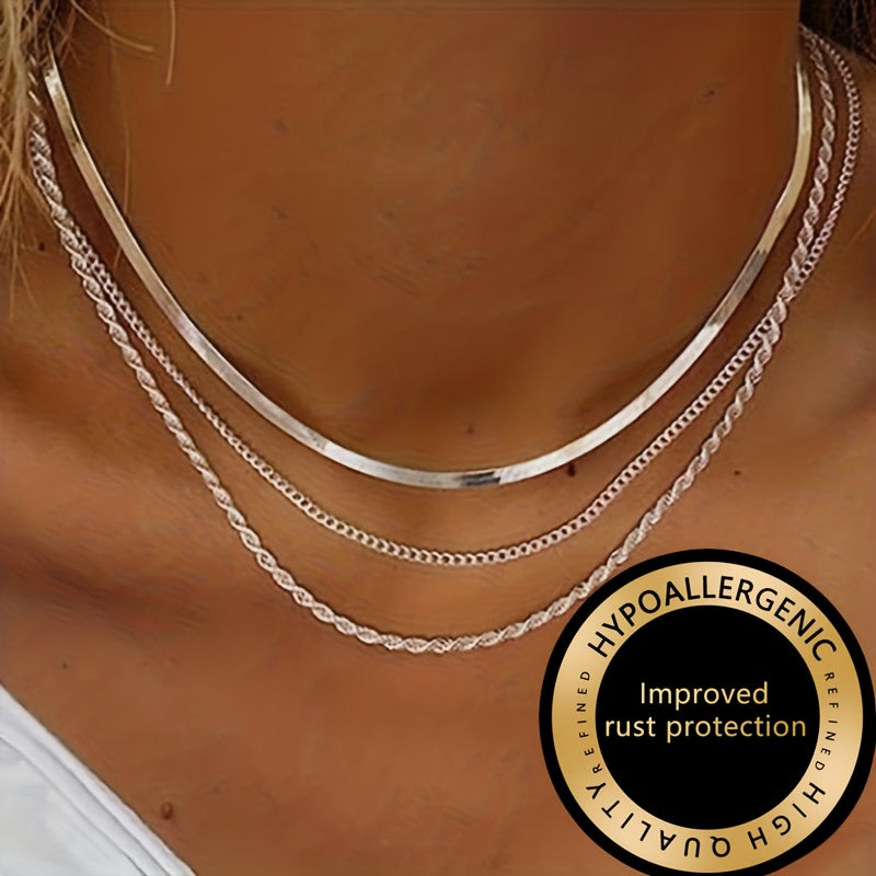 Winsley™ Elegant Three-Layer Collar with Gold Finish