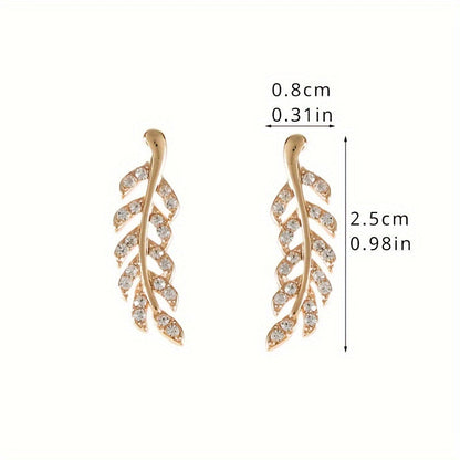 Hensleyra™ Elegant Leaf Earrings with Hollow Design and Gold Finish