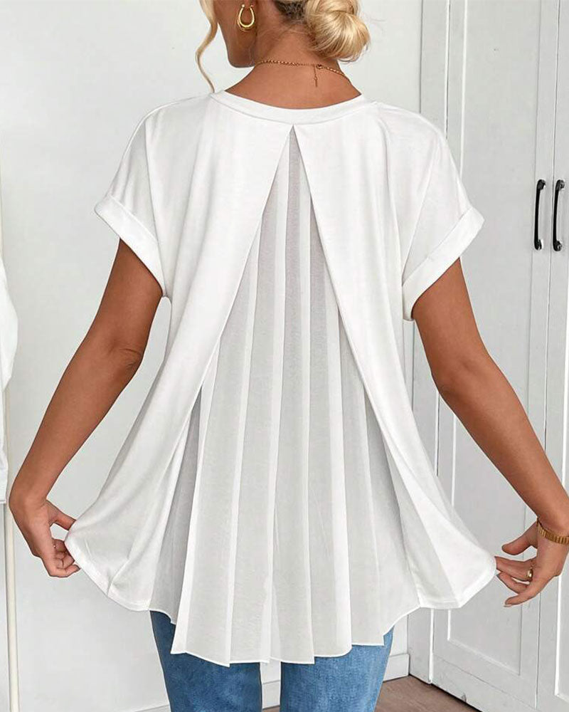 Ciela™ Lightweight Pleated Blouse with Flowing Draping