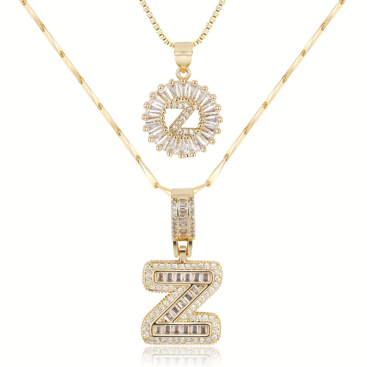 Primrose™ Initial Letter Necklaces with 14k Diamonds (2 pieces)