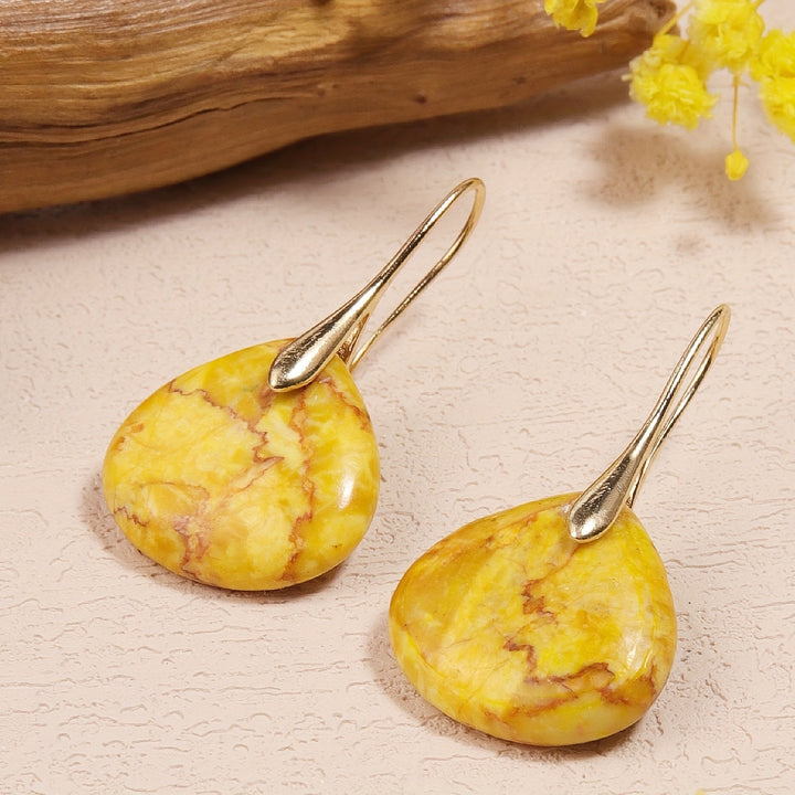 Mirea | Natural Stone Drop-Shaped Earrings with Elegant Style
