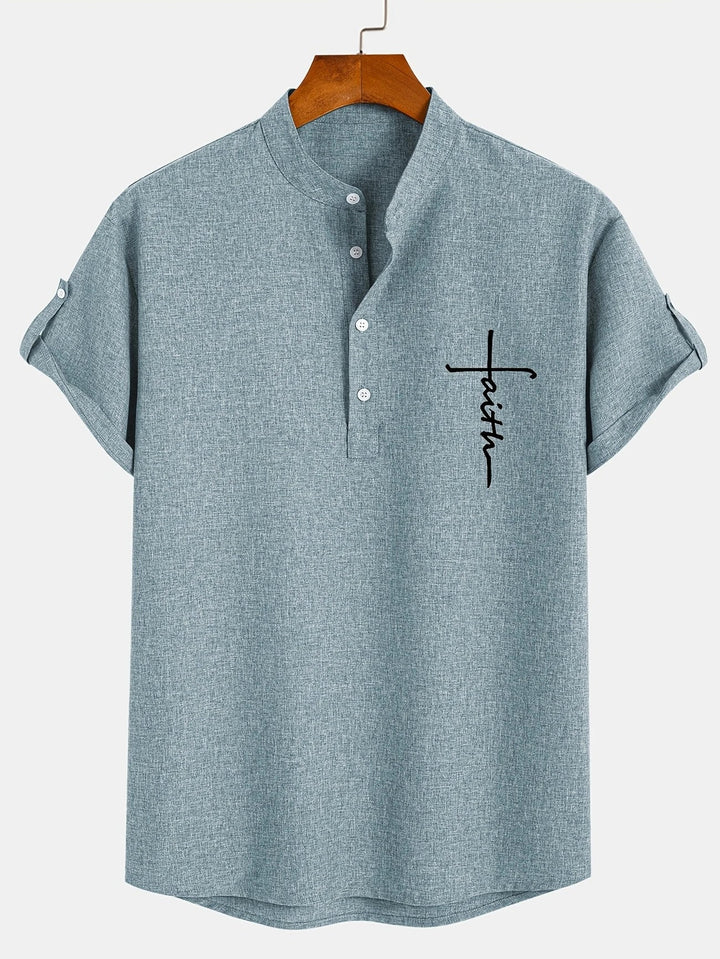 Hayes™ Elegant Short Sleeve High Neck Shirt