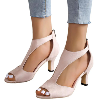 Alouettea™ Heeled Shoes with Side Cut-Out and Peep Toe