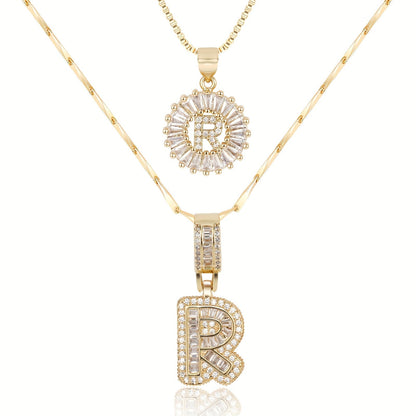 Primrose™ Initial Letter Necklaces with 14k Diamonds (2 pieces)