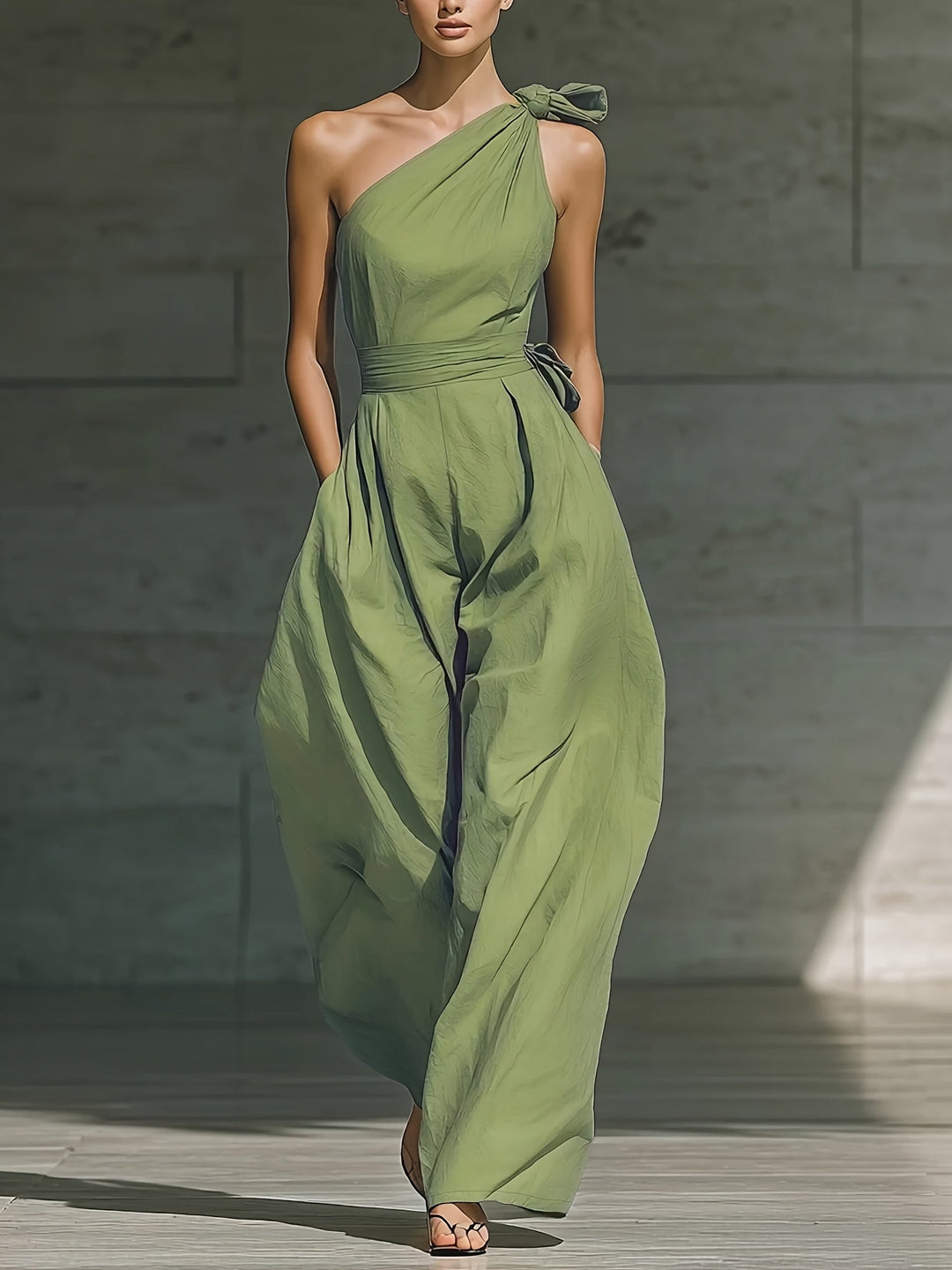 Juveth | Elegant One-Shoulder Jumpsuit with Wide Leg and Defined Waist