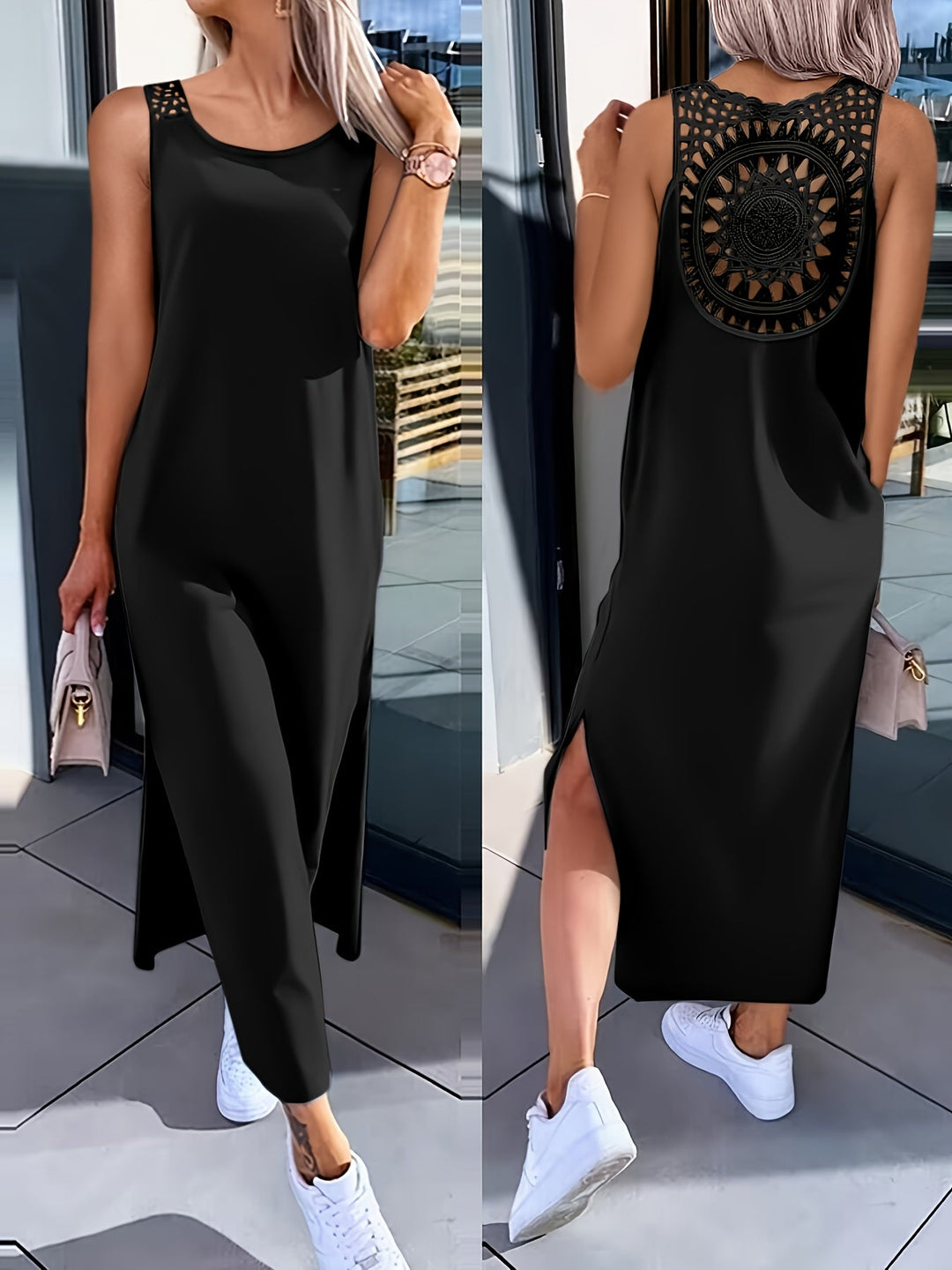 Umaira™ Sleeveless Lace Dress with Open Back