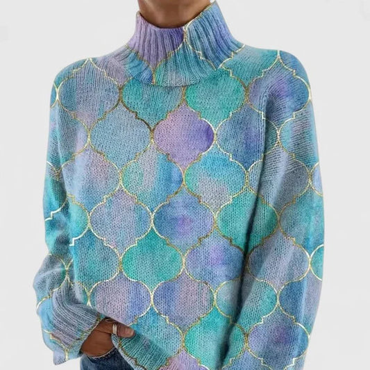 Celiora™ Artistic Multicolor Knit Sweater