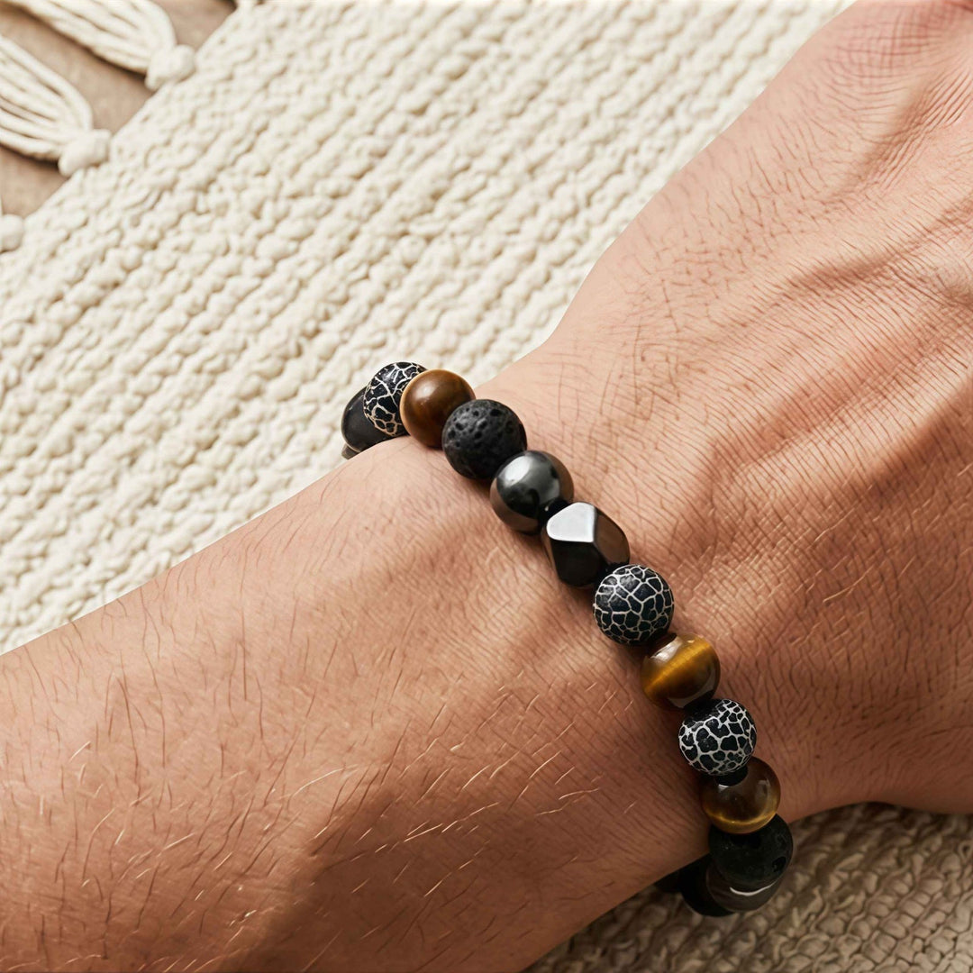 Korevane™ Handmade Natural Stone and Hematite Bracelet for Men