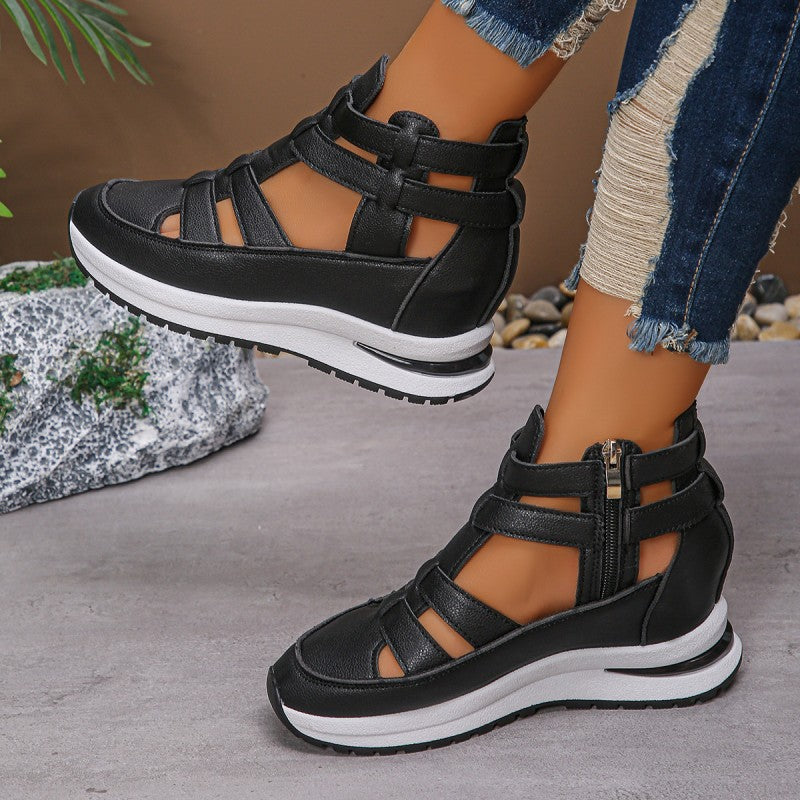Falira™ Comfortable lightweight wedge sandals with side zipper