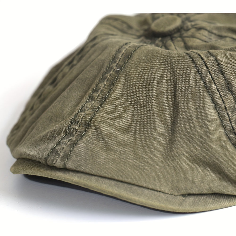 Kavento™ Vintage Cotton Octagonal Cap with Classic Visor