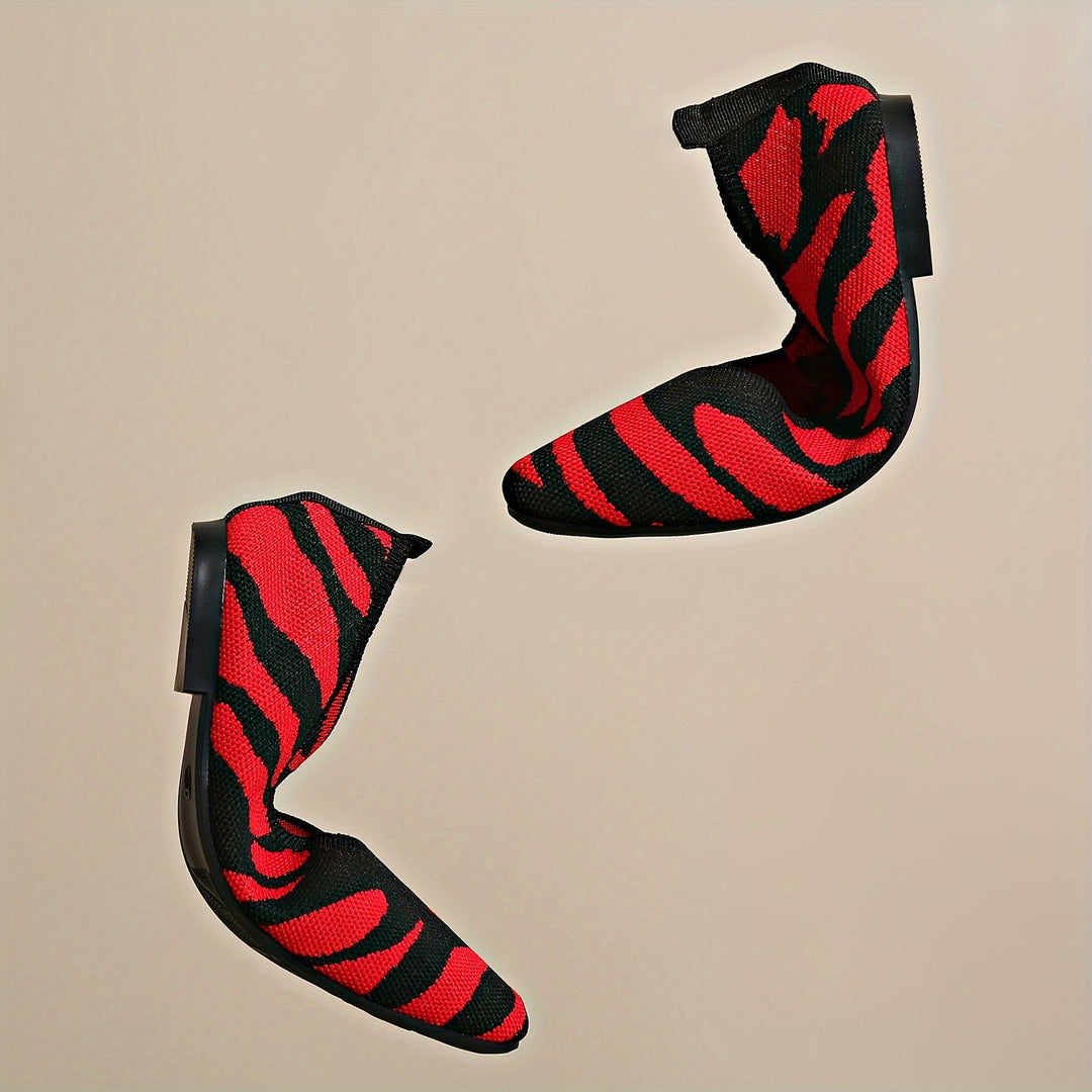 Ivara™ Elegant Flats with Zebra Print and Square Toe
