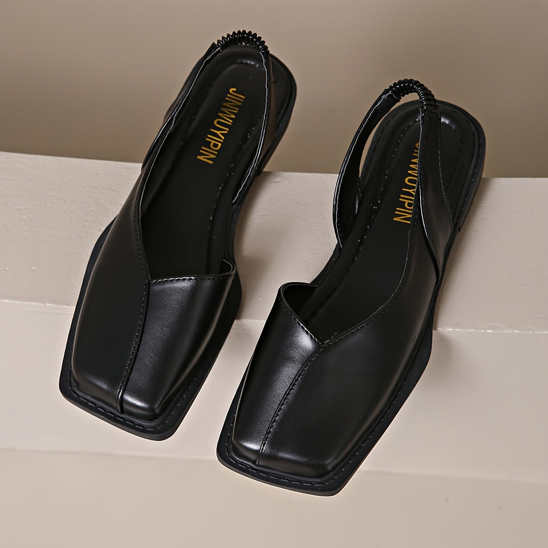 Darya™ Elegant Chunky Heel Sandals with Square Toe