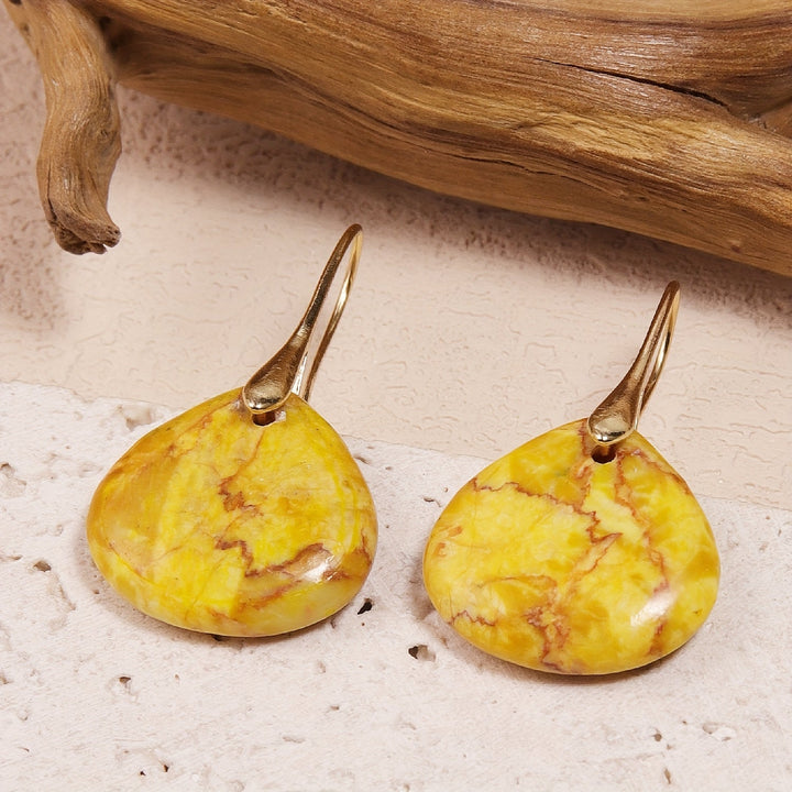 Mirea | Natural Stone Drop-Shaped Earrings with Elegant Style