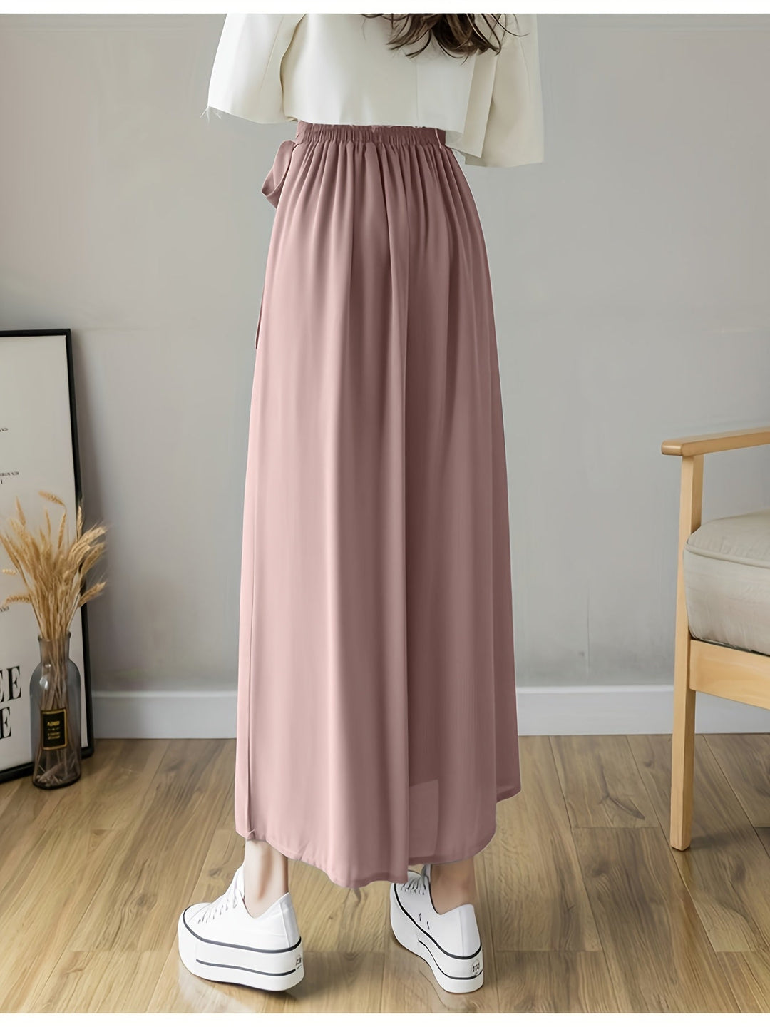 Caexine | Wide Leg Trousers with Pleats and Elegant Cut