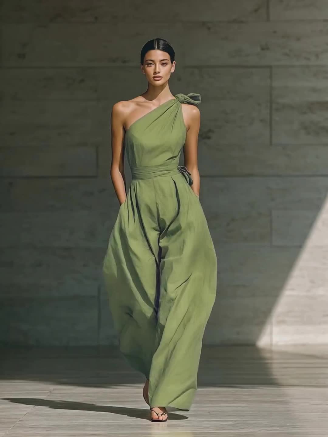 Juveth | Elegant One-Shoulder Jumpsuit with Wide Leg and Defined Waist