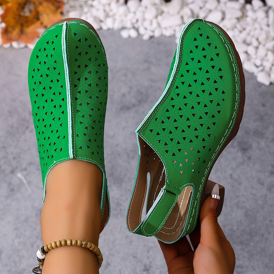 Korae™ Heeled Sandals with Adjustable Straps and Cut-Out Design