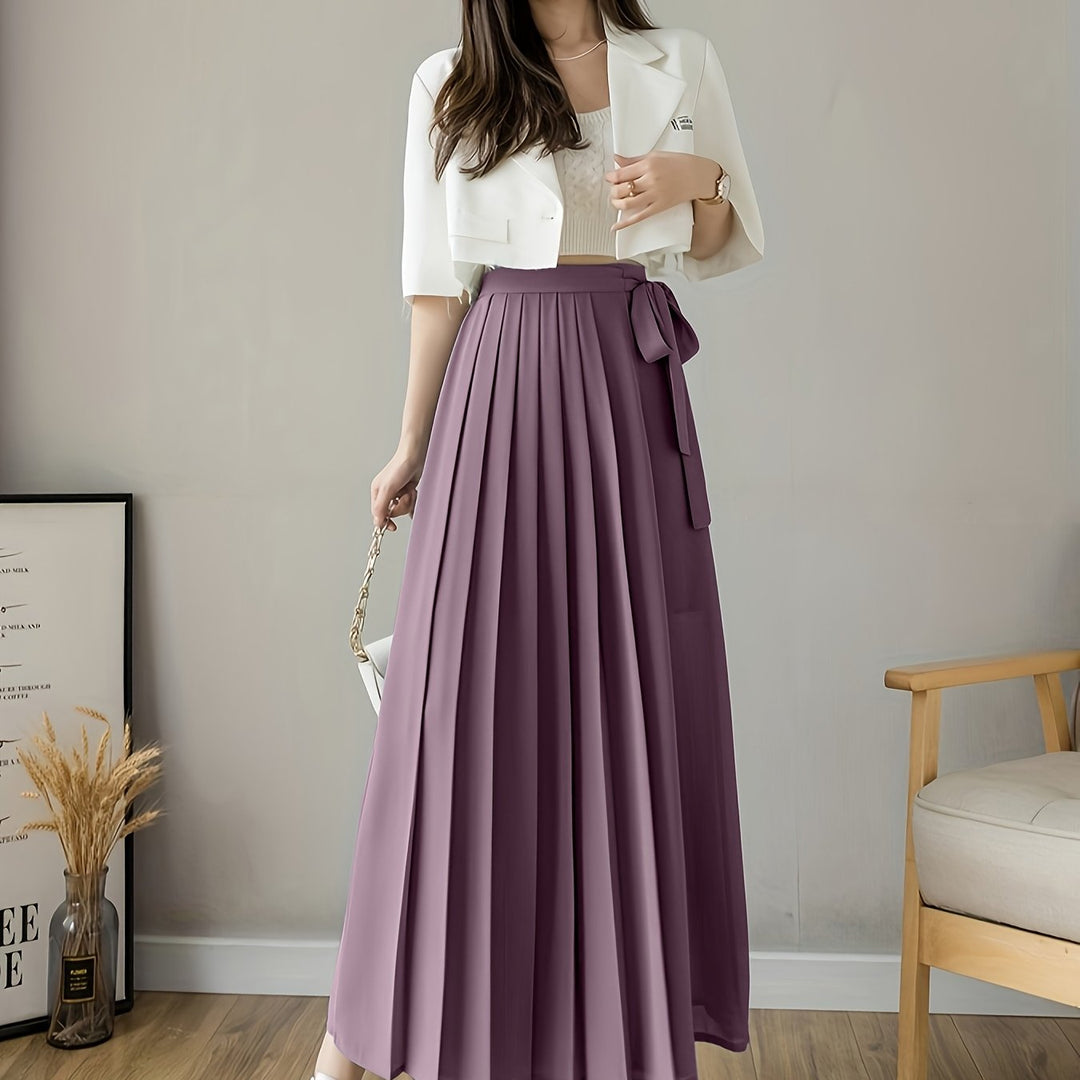 Caexine | Wide Leg Trousers with Pleats and Elegant Cut
