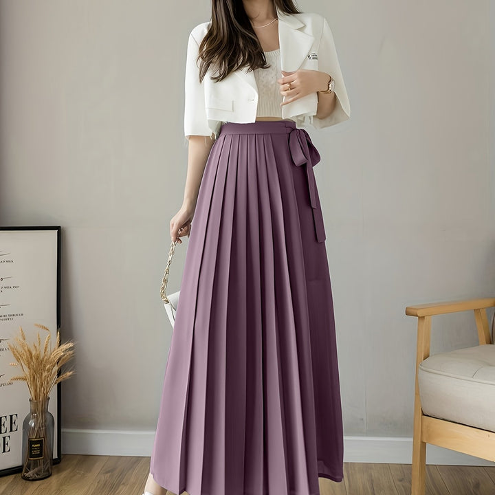 Caexine | Wide Leg Trousers with Pleats and Elegant Cut